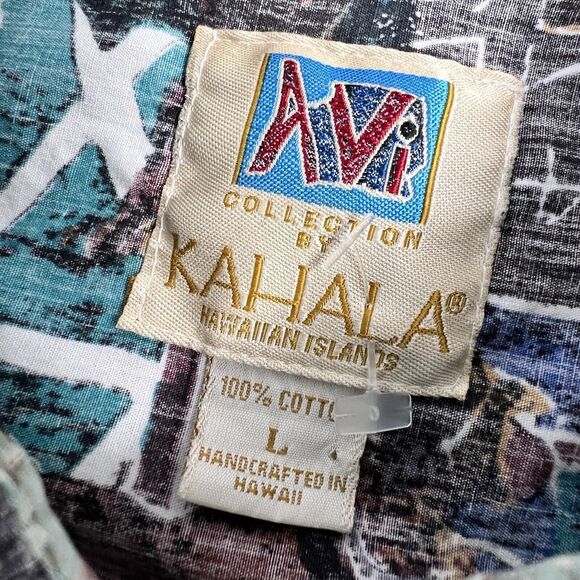 Kahala Polo Shirt Adult Large Short Sleeve Hawaiian Avi Casual Men's - Picture 9 of 14